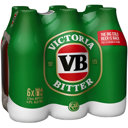 victoria bitter 4x6pk btls (24 bottles) victoria bitter 4x6pk btls