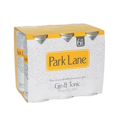PARK LANE GIN & TONIC 4X6PK 250ML CANS PARK LENEGIN TONIC 4X6PK 250ML CANS